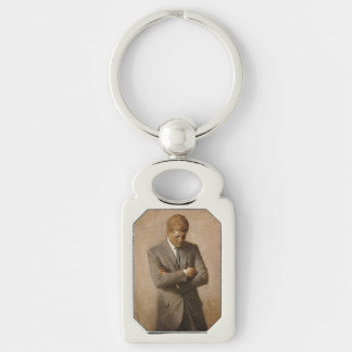American President John Kennedy Painted Portrait Keychain