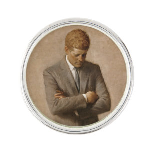 American President John Kennedy Painted Portrait  Lapel Pin