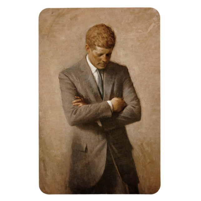 American President John Kennedy Painted Portrait  Magnet (Vertical)
