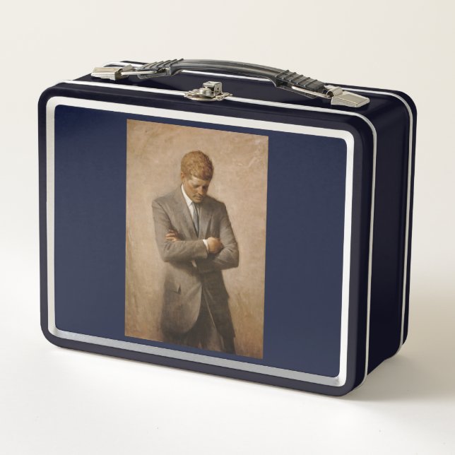 American President John Kennedy Painted Portrait  Metal Lunch Box (Front)