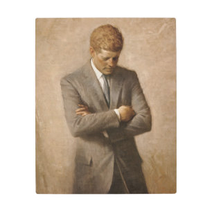 American President John Kennedy Painted Portrait Metal Print