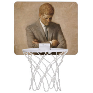 American President John Kennedy Painted Portrait Mini Basketball Hoop