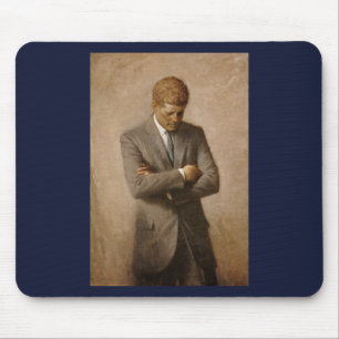 American President John Kennedy Painted Portrait Mouse Pad