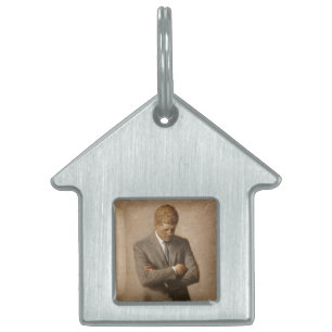 American President John Kennedy Painted Portrait  Pet ID Tag