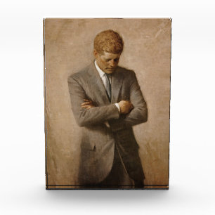 American President John Kennedy Painted Portrait  Photo Block
