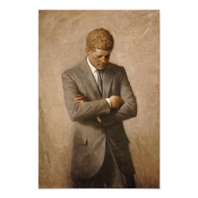 American President John Kennedy Painted Portrait  Photo Print (Front)