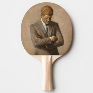 American President John Kennedy Painted Portrait Ping Pong Paddle