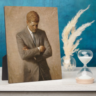 American President John Kennedy Painted Portrait Plaque