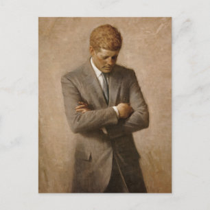 American President John Kennedy Painted Portrait Postcard