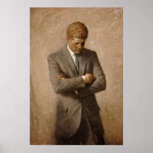 American President John Kennedy Painted Portrait Poster