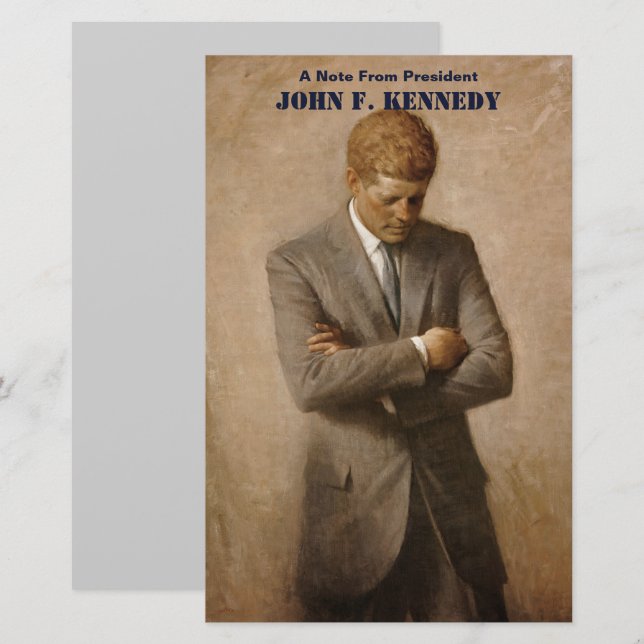 American President John Kennedy Painted Portrait  Stationery (Front/Back)
