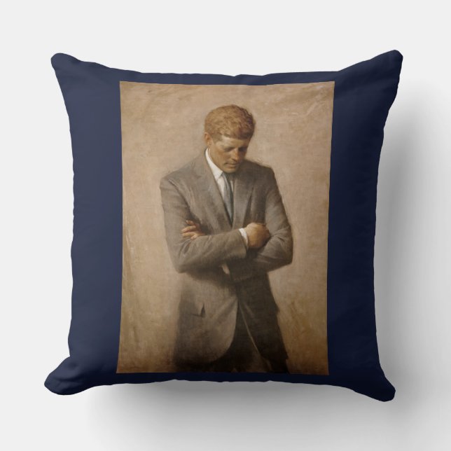 American President John Kennedy Painted Portrait  Throw Pillow (Front)