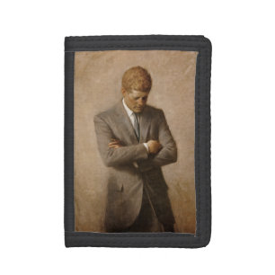 American President John Kennedy Painted Portrait Tri-fold Wallet