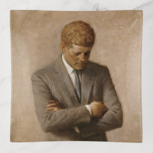 American President John Kennedy Painted Portrait  Trinket Tray