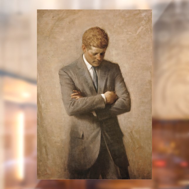 American President John Kennedy Painted Portrait  Window Cling (Sheet 2)