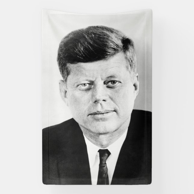 American President John Kennedy Presidential Photo Banner (Vertical)