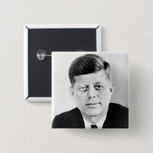 American President John Kennedy Presidential Photo Button