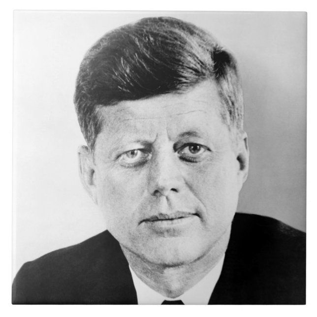 American President John Kennedy Presidential Photo Ceramic Tile (Front)
