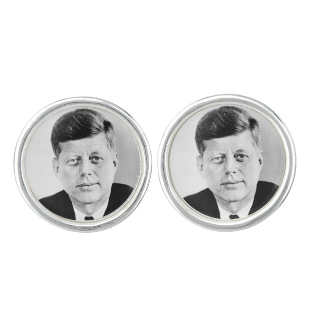 American President John Kennedy Presidential Photo Cufflinks (Front)