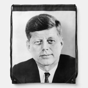 American President John Kennedy Presidential Photo Drawstring Bag