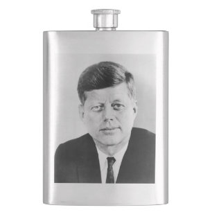 American President John Kennedy Presidential Photo Flask