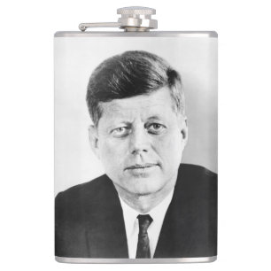 American President John Kennedy Presidential Photo Flask