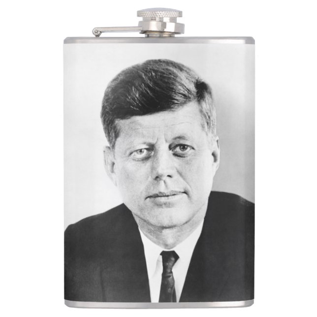 American President John Kennedy Presidential Photo Flask (Front)