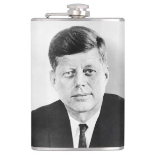 American President John Kennedy Presidential Photo Flask