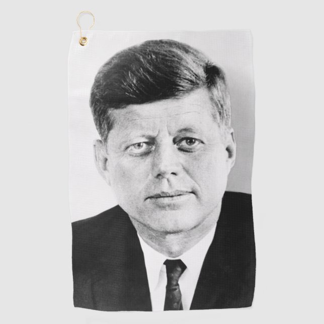 American President John Kennedy Presidential Photo Golf Towel (Front)
