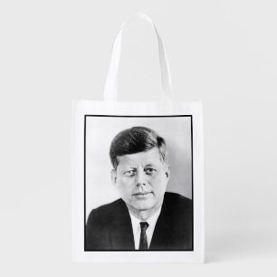 American President John Kennedy Presidential Photo Grocery Bag