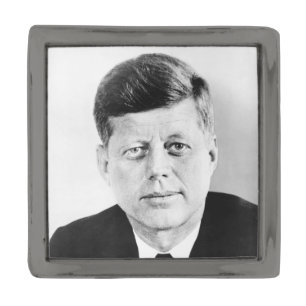 American President John Kennedy Presidential Photo Gunmetal Finish Lapel Pin