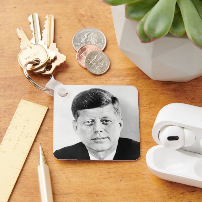 American President John Kennedy Presidential Photo Keychain (Desk)