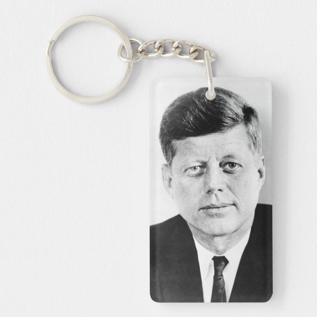 American President John Kennedy Presidential Photo Keychain (Front)