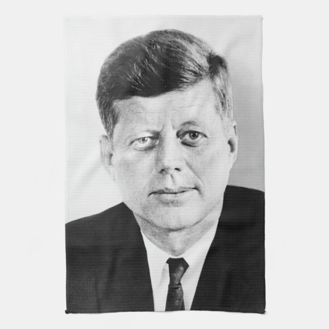 American President John Kennedy Presidential Photo Kitchen Towel (Vertical)