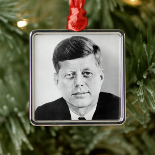 American President John Kennedy Presidential Photo Metal Ornament