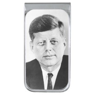 American President John Kennedy Presidential Photo Silver Finish Money Clip