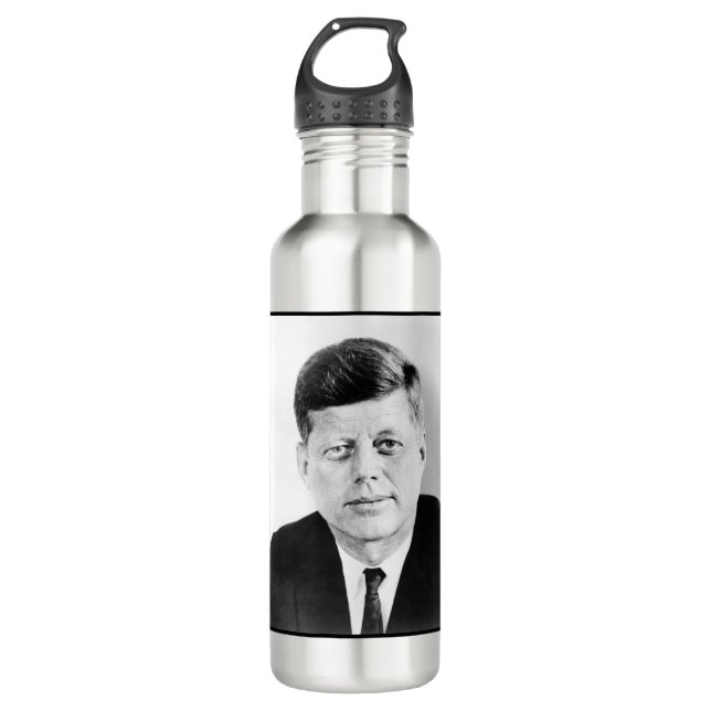 American President John Kennedy Presidential Photo Stainless Steel Water Bottle (Front)