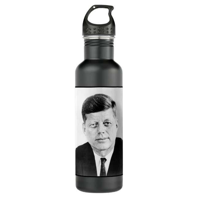 American President John Kennedy Presidential Photo Stainless Steel Water Bottle (Front)