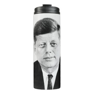 American President John Kennedy Presidential Photo Thermal Tumbler