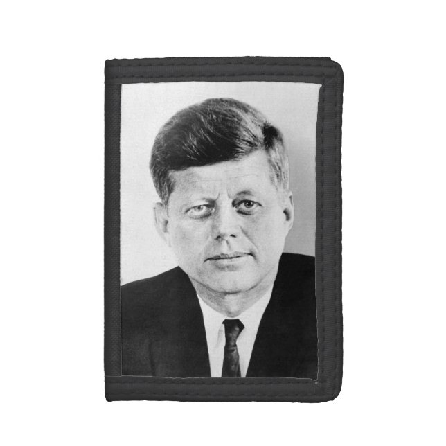 American President John Kennedy Presidential Photo Trifold Wallet (Front Vertical)