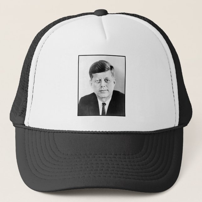 American President John Kennedy Presidential Photo Trucker Hat (Front)
