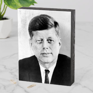 American President John Kennedy Presidential Photo Wooden Box Sign
