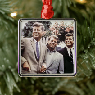 American President John Kennedy & Robert & Ted Metal Ornament