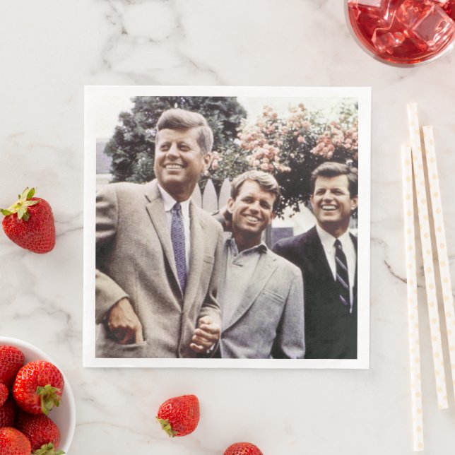 American President John Kennedy & Robert & Ted Paper Dinner Napkins (Insitu)