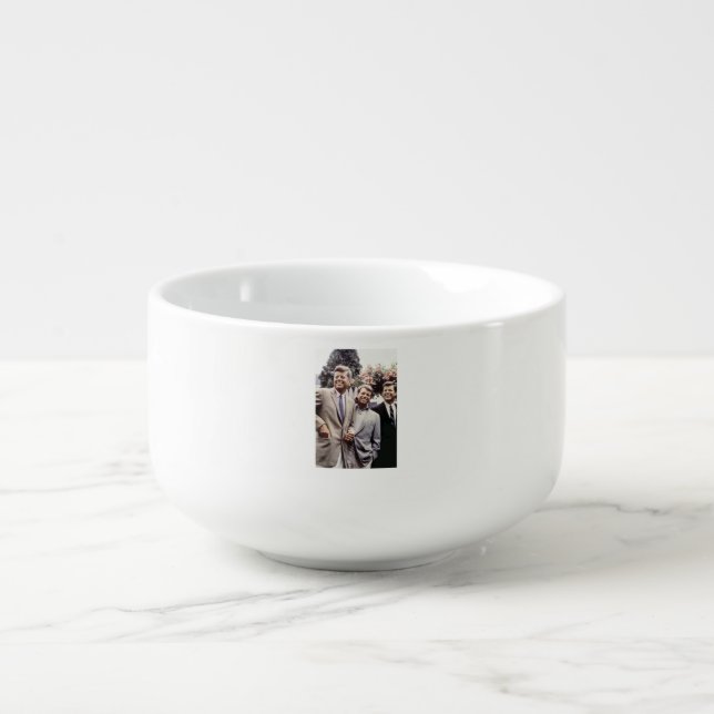 American President John Kennedy & Robert & Ted Soup Mug (Front)