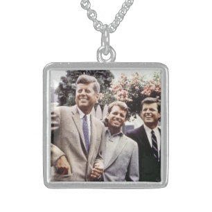 American President John Kennedy & Robert & Ted Sterling Silver Necklace