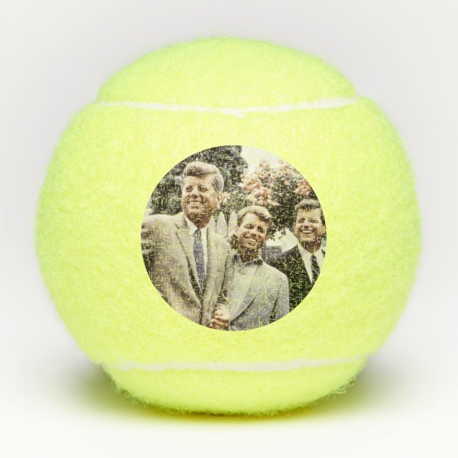 American President John Kennedy & Robert & Ted Tennis Balls (Front)