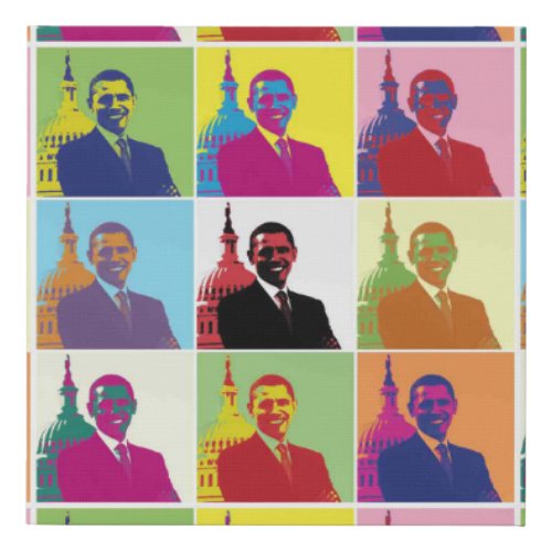 American President Obama Cool Modern Pop Art 10x10 Faux Canvas Print