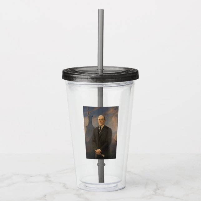 American President Woodrow Wilson & Liberty Acrylic Tumbler (Front)