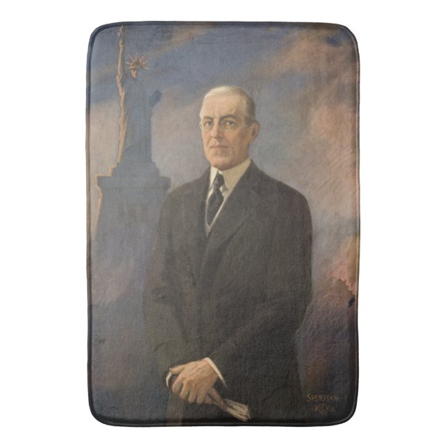 American President Woodrow Wilson & Liberty Bath Mat (Front Vertical)